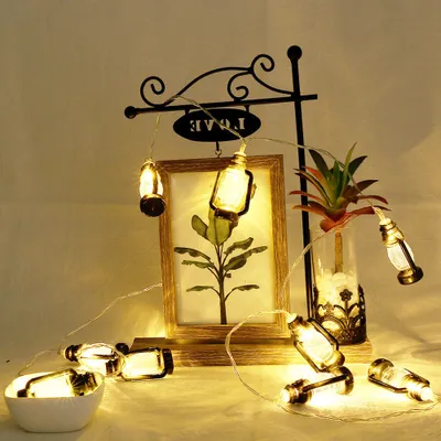 Produktbild von 1.5m LED Retro Petroleumlampe Warmweiß Lichterkette Batteriebetrieben Party Weihnachten Inner Deko Lichterketten