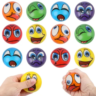 Image de Lot de 12 balles anti-stress avec des émoticônes