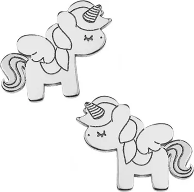 Produktbild von Mädchen Ohrringe echt 925 Sterling Silber Einhorn Pferde Ohrstecker für Kinder A22