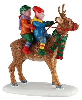 Productafbeelding van Reindeer Rides 12x4x18 cm Kerstdorp LEMAX
