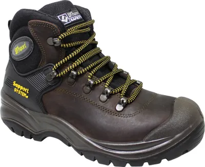 Productafbeelding van Grisport - Veiligheidsschoenen voor heren, model "Contractor", leder GS100 (maat 41 EU) (bruin)