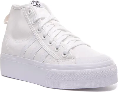 Produktbild von Adidas Nizza Platform Frauen Schnürung oben Plattform lässig Mitte Turnschuhe In Weiß Weiß (42; Weiß)