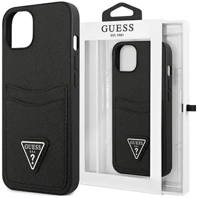 Produktbild von Guess Guhcp13Lpsatpk Iphone 13 Pro / 13 6,1"" Czarny/Black Hardcase Saffianotriangle Logo Cardslot