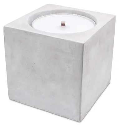 Betonhalter mit Feuerschale Ø 22 cm, Höhe 22 cm, weiß