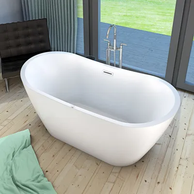 Produktbild von freistehende Badewanne Wanne Acryl F03 180x89cm mit Armatur AF03