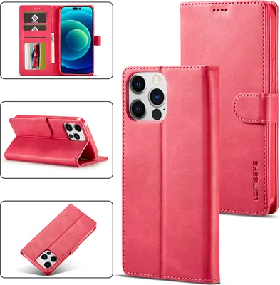 Produktbild von iPhone 14 Pro Hülle, Klapphüllen Brieftasche Leder Magnetverschluss Ständer Schutzhülle für iPhone 14 Pro Rosa