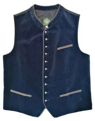Hammerschmidt Trachten-Weste "Albrecht" (Samt) in blau