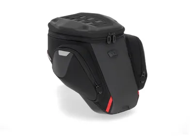 A motorcycle tank bag is shown against a white background.