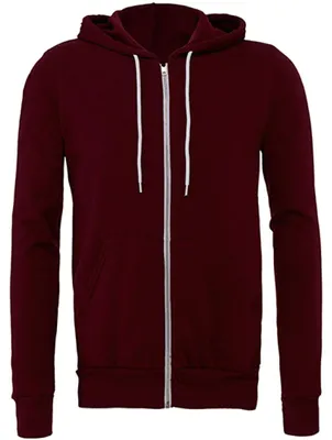 Produktbild von Canvas 3739 | Uni Zip-Up Poly-Baumwolle Fleece Hoodie - Farbe: DTG White - Größe: M