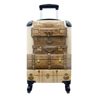 Produktbild von MuchoWow® Koffer Handgepäck Trolley Rollkoffer Kleine Reisekoffer mit 4 Rollen - Koffer - Vintage - Antik - Cabin Size < 55x40x23 cm & 55x40x20 cm - Fotokoffer - Kabinenkoffer - Boardgepäck - Reise-Box - Reisekoffer - Reisegepäck - Koffer mit Bild - Trolley für Kinder