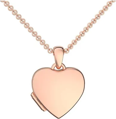Produktbild von Damenkette Herz Medaillon Smooth Heart 925 Silber Rosegold vergoldet zum Öffnen für Bilder