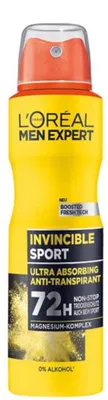 Image de L'Oreal Men Anti-Transpirant Deo Spray Invincible Sport 150ml