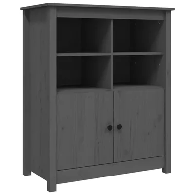 Produktbild von Sideboard Grau 83x41,5x100 cm Massivholz Kiefer
