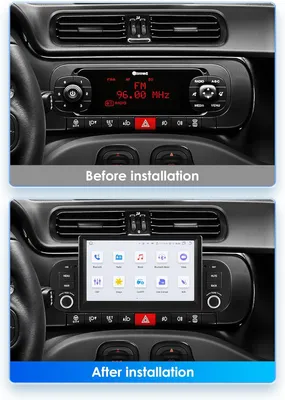 Obrázok produktu pre Android 13, autorádio s 7-palcovým dotykovým displejom, 8-jadrový procesor, určené pre vozidlá FIAT Panda (2013-2020). Bezdrôtové pripojenie Android Auto, Bluetooth, WiFi, 4G, GPS, RDS, AM