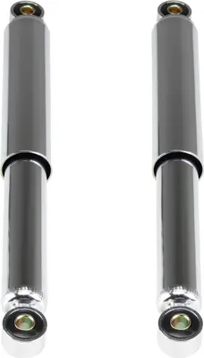 Productafbeelding van Schokbreker set, 350mm, chroom (10/10mm), universeel geschikt voor Mofa, Moped, Mokick (met verloopstukken)