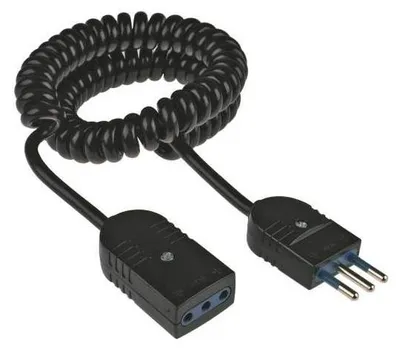 Produktbild von Verlängerungskabel - 3 m - Kabel H05vvh8-F, 3 x 0,75 mm² - Stecker und Buchse, 10A, 2P+T - Schwarz