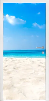Produktbild von MuchoWow® Türtapete Selbstklebende Türfolie Strand - Meer - Sand 80x205 cm Türposter Türaufkleber Klebefolie Türklebefolie - Fototapete - XXL-Aufklebern