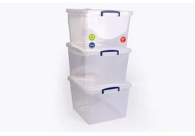 Immagine prodotto di Really Useful Box 33,5 CCB-PK3 Really Useful Box - Contenitori 3x 33,5 l trasparenti 38,3 x 46,0 x 28,5 cm, 3 pezzi