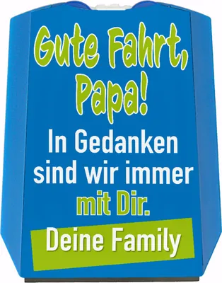 Produktbild von Parkscheibe mit Spruch - Gute Fahrt Papa! Deine Family als Geschenk zum Vatertag