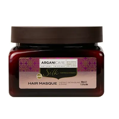 Produktbild von Arganicare Silk Hair Mask. Stärkende und feuchtigkeitsspendende Maske mit Seidenprotein 350 ml