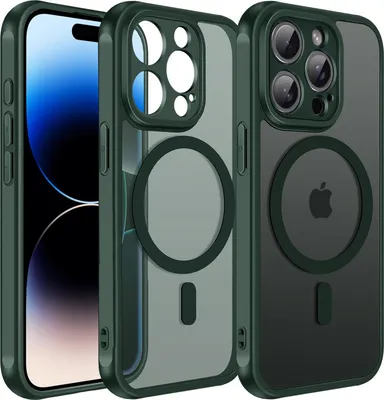 Immagine prodotto di Custodia magnetica per iPhone 14 Pro Custodia protettiva Magsafe Telaio in TPU antiurto forte anello magnetico, verde