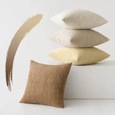 Produktbild von Kissenbezüge Kordsamt 4er Set 45x45 cm Beige