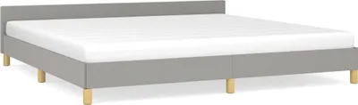 Image de vidaXL Cadre de lit sans matelas gris clair 200x200 cm Tissu