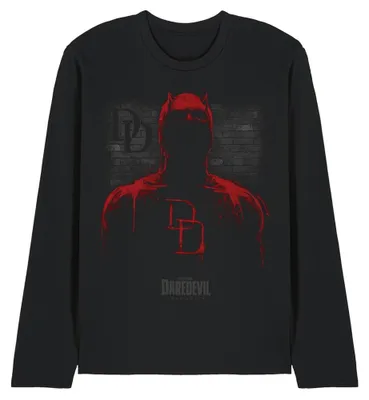 Produktbild von Daredevil - "Man Without Fear" T-Shirt für Herren/Damen Uni, Langärmlig TV34573 (XXL) (Schwarz)