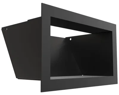 Productafbeelding van Ventilatierooster 12x20 cm zwart - rechthoekig metalen rooster voor open haarden