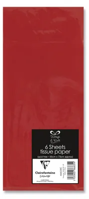 Immagine prodotto di Clairefontaine 6663-RC Carta velina Clairefontaine, (L)500 x (H)700 mm, rosso