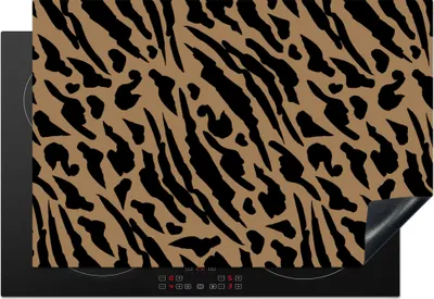 Produktbild von KitchenYeah© Herdabdeckplatte Muster - Design - Pantherdruck , 77x51cm, Küche Deko, Glaskeramikkochfeld Herdabdeckung, Abdeckplatte fùr Kochfeld