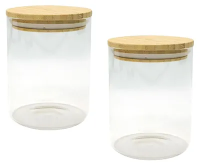 Image de Lot de 2 boîtes en verre avec couvercle hermétique Fackelmann Nature Divers