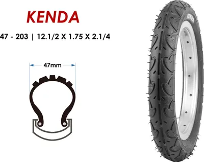 Produktbild von 12,5 Zoll KENDA 47-203 Fahrrad Kinder Wagen Roller Reifen 12.5x2 1/4 Tire Mantel