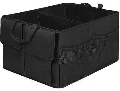 Produktbild von Große Kofferraumtasche Organizer mit Taschen und Griff - Schwarz