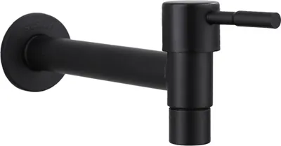 A black wall-mounted mop pool faucet.