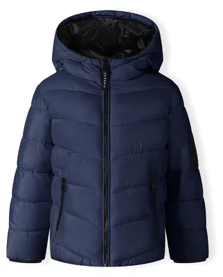 Produktbild von Minoti Steppjacke Jungen mit Kapuze, wattiert, gefüttert – Kinder-Pufferjacke Dunkelblau Gr. 146