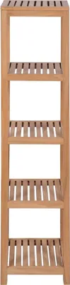 Image de vidaXL Étagère de salle de bain avec 4 étagères en teck massif 42x42x165 cm