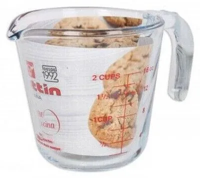 Produktbild von Quttin Glas-Messbecher 1/2 l Glasmessbecher Messbecher hitzebeständig 500ml 2CUP