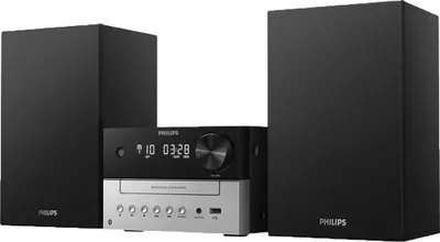 Obrázok produktu pre Philips TAM3205, Domáci audio mikrosystém, Čierna, Strieborná, 18 W, 7,62 cm, FM, Analóg