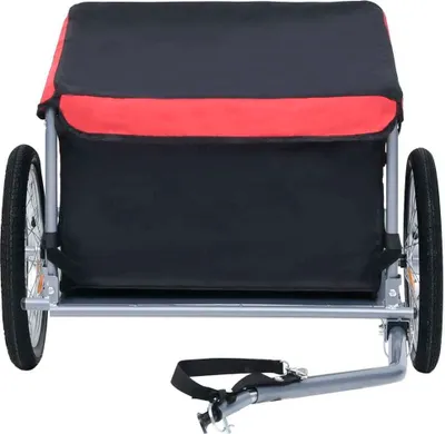 Image de vidaXL Remorque vélo noir et rouge 65 kg