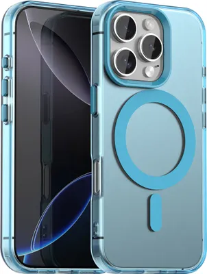 Produktbild von Handyhülle für iPhone 12, Hülle Kompatibel mit MagSafe, Schlank Durchscheinend Matt Stoßfest Schutzhülle Blau