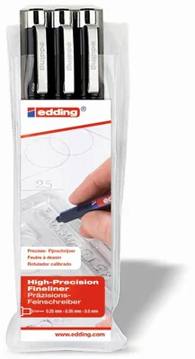 Produktbild von Faserzeichner edding 1800 schwarz Strichstärke sortiert Packung mit 25 Stück