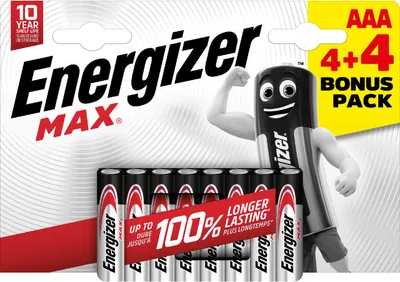 Produktbild von Energizer MAX AAA Batterien 4 + 4 Stück
