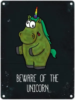 Produktbild von Metallschild mit Honeycorns Motiv und Spruch:  of the Unicorn Wandschild