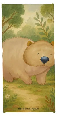 Produktbild von Mr. & Mrs. Panda Strandtuch Wombat Design - Weiß - Geschenk, Motivation, Lustige Sprüche, Duschhandtuch, Frotteetuch, Handtuch, Spruch, sporthandtuch, Duschtuch