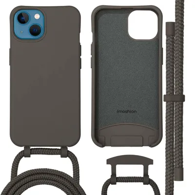 Imagen del producto de Cubierta trasera de color con cordón desmontable con MagSafe para Apple iPhone 13 - Black Coffee