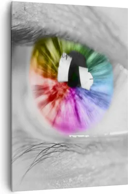 Produktbild von Bild auf Leinwand - Leinwandbild - Einteilig - Auge Regenbogen Wimper Grafik - 70x100cm - Wand Bild - Wandbilder - Leinwanddruck - Wanddekoration - Leinwand bilder - Wandbild - PA70x100-2644