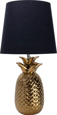 Produktbild von Näve Leuchten Tischleuchte Ananas mit E14 Tischleuchte Ananas mit E14 Tischleuchten - Keramik-Tischleuchte "ANANAS" weiß / chrom, Tischlampe im Klassik Stil, aus Keramik in chrome, 45 cm hoch, Ø 23 cm, E14-Fassung – Schnurschalter
