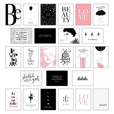 Immagine prodotto di Schönes Postkarten Set mit 25 modernen und stylishen Postkarten zum Dekorieren oder Verschenken. Feminine Bilder, Sprüche und Statements für Frauen. Hochwertige Spruchkarten in dekorativer Box.