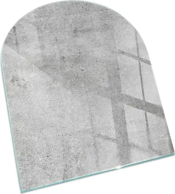 Produktbild von Textur von Rohbeton – Glasbodenplatte für – Kaminofen – Kaminplatte Glas – Schutzglas – Funkenschutzplatte –Glasbodenplatte Feuerfeste – Hitzeschutzplatte – Bodenschutz aus Glas – 80x70 cm